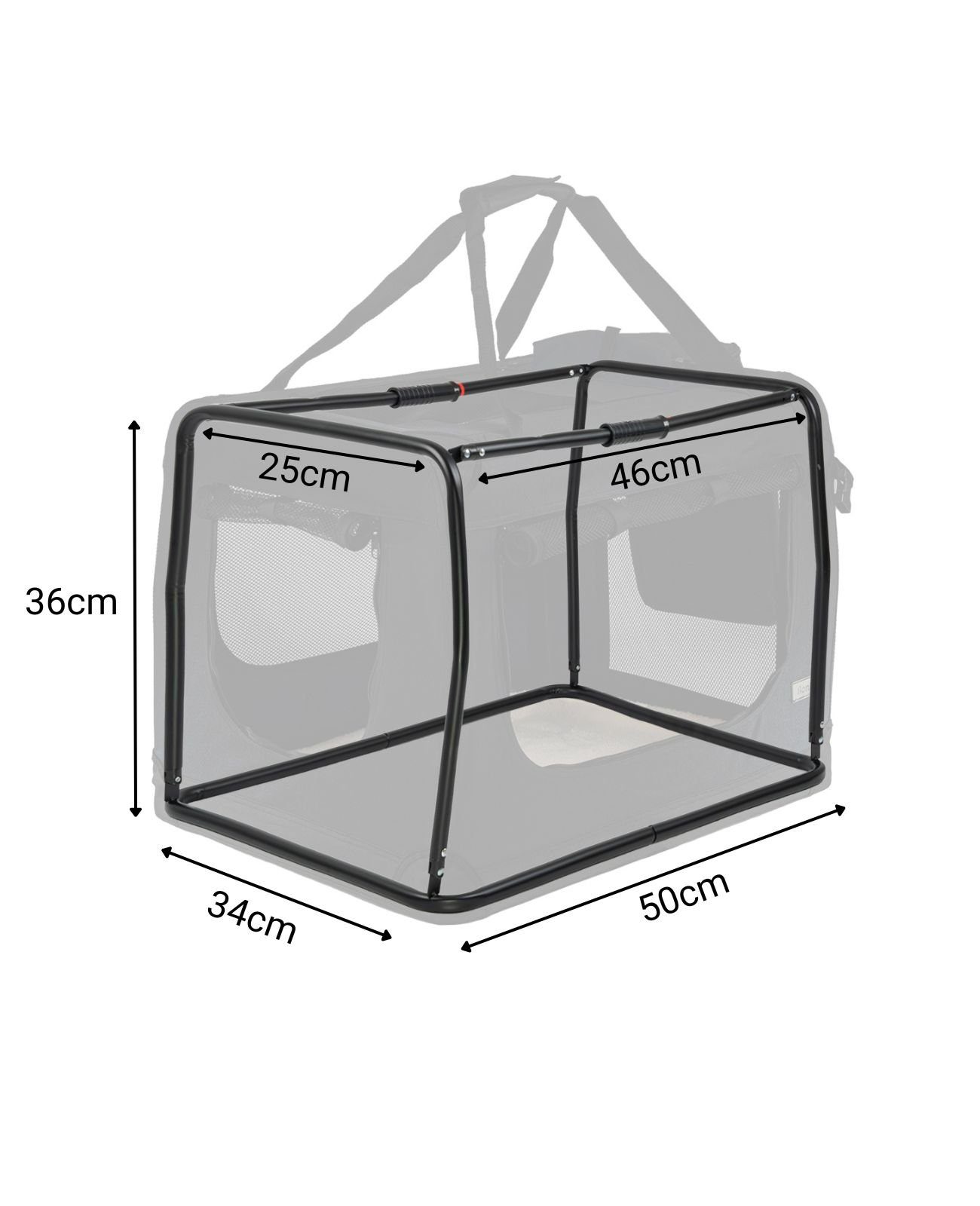 lionto Tiertransportbox Transportbox für Hunde & Katzen, 50 cm x 36 cm x 34 cm, schwarz