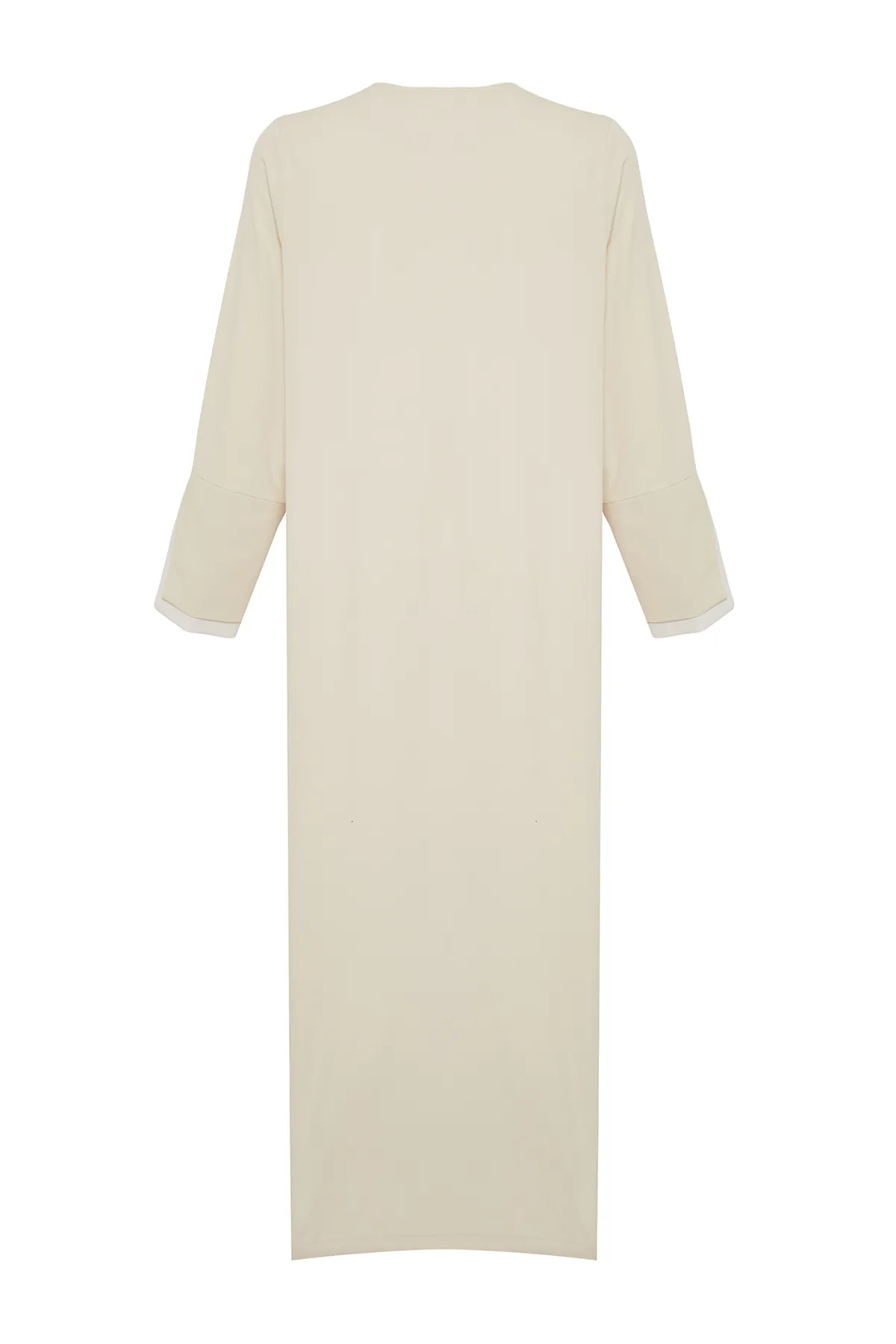 Trendyol Modest  Steinfarbene, lange, gewebte Aerobin-Kappe & Ferace & Abaya TCTSS24KF00011