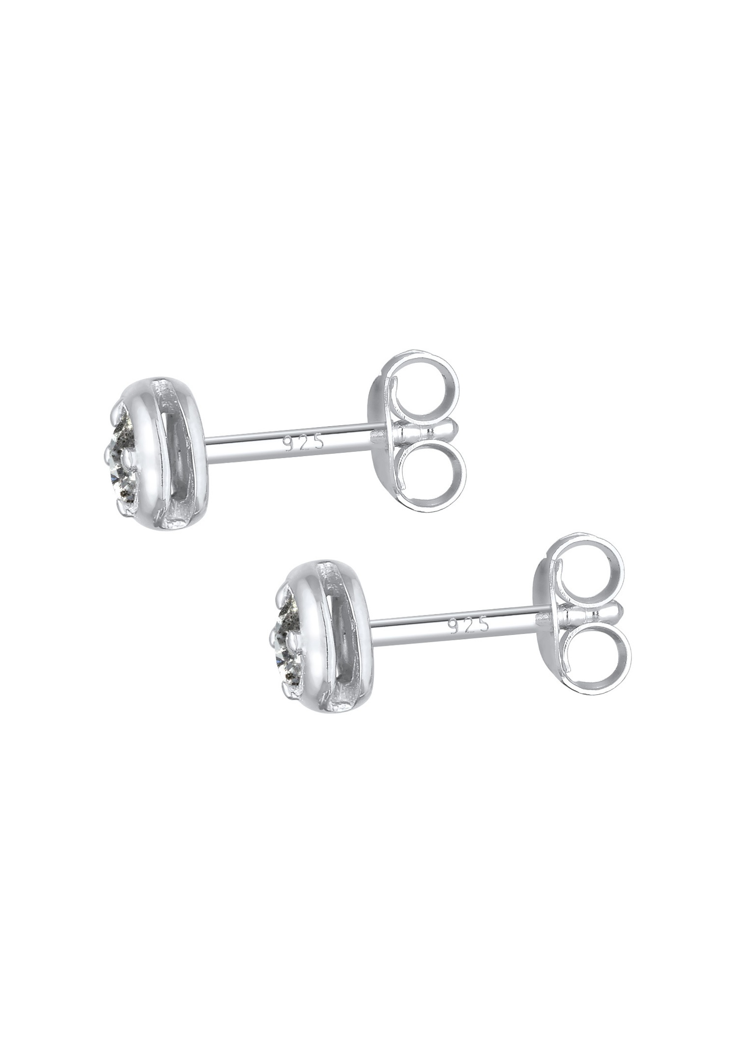 Elli DIAMONDS Ženske naušnice - Elegantni dijamant sa soli i paprom (0,11 ct.) od 925 sterling srebra, pozlaćen zlatom