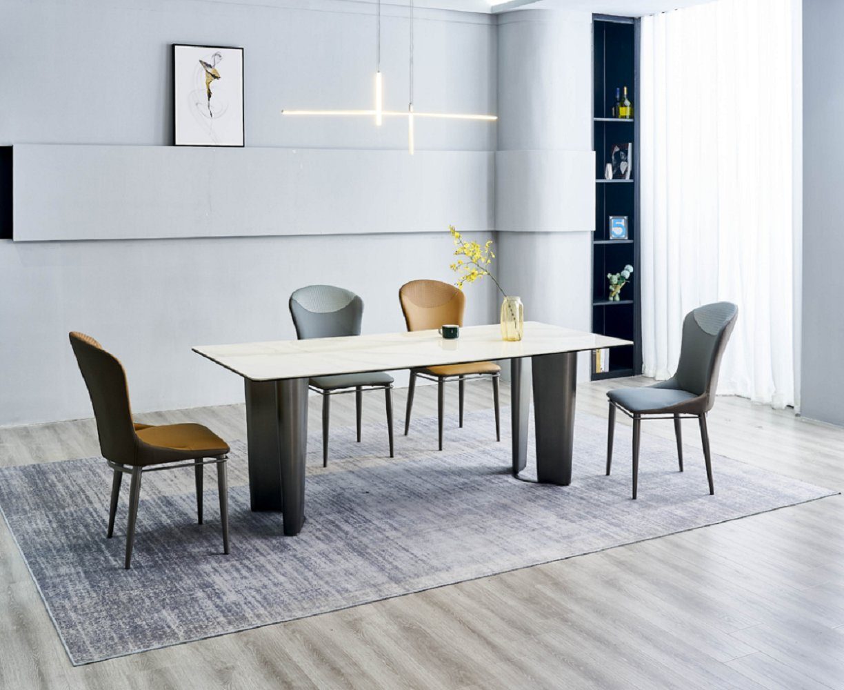 JVmoebel Esszimmer-Set Stilvolle Esszimmergarnitur Designer Esstisch 6x Stühle 7tlg, (7-St., 1x Esstisch + 6x Stühle), Made in Europa