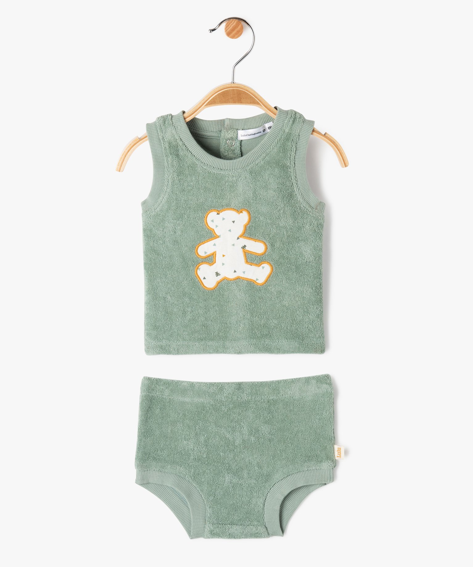 Ensemble bébé 2 pièces en éponge : Ensemble bébé 2 pièces en éponge : bloomer + débardeur - LuluCastagnettebloomer + débardeur - LuluCastagnette