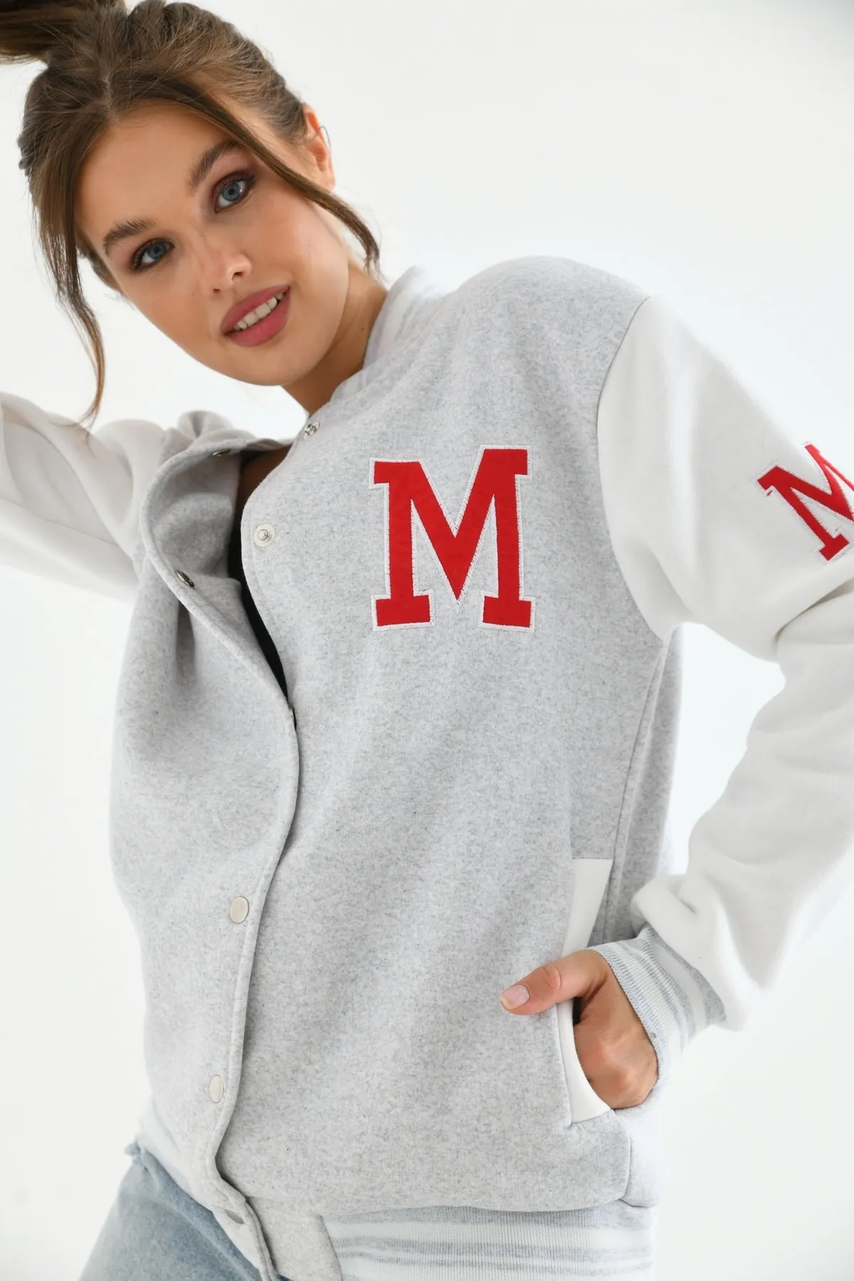 VOLT CLOTHİNG  Bestickte Collegejacke für Unisex