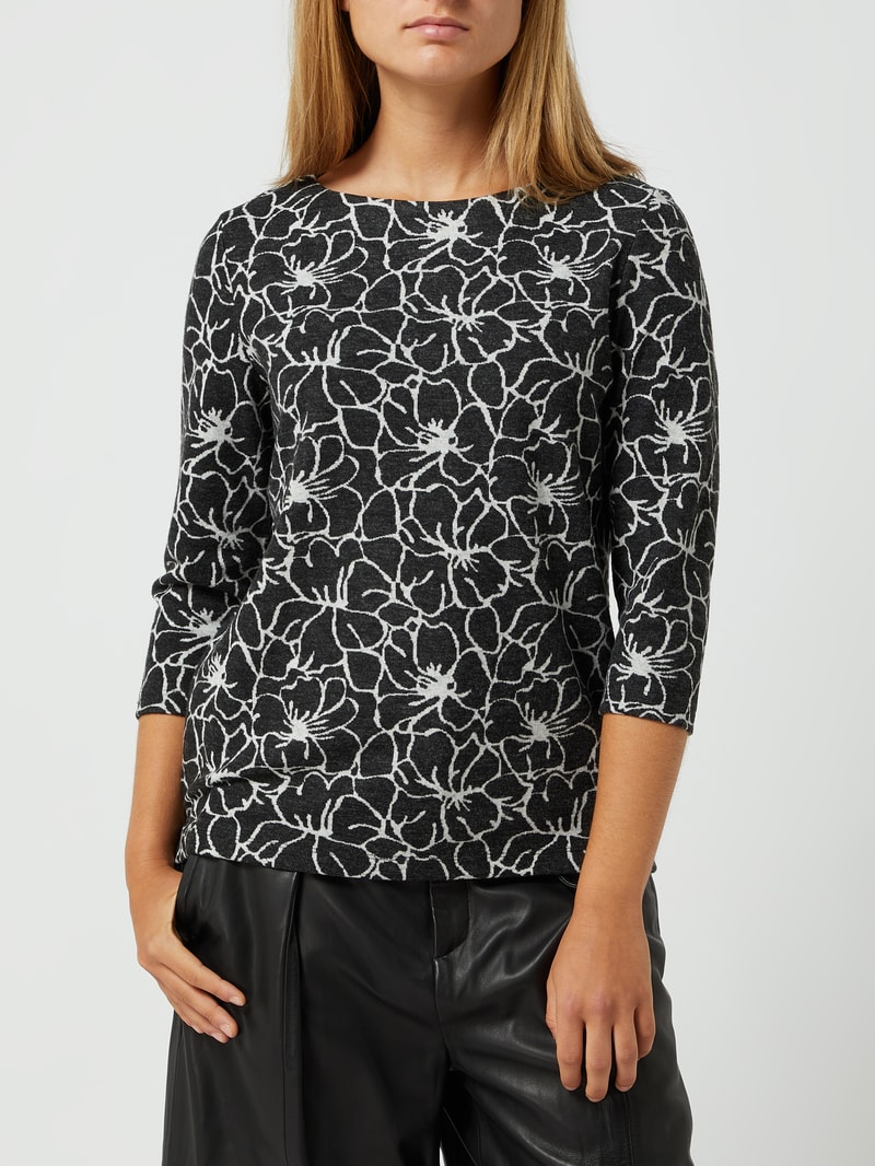 Sweatshirt mit Allover-Muster in schwarz