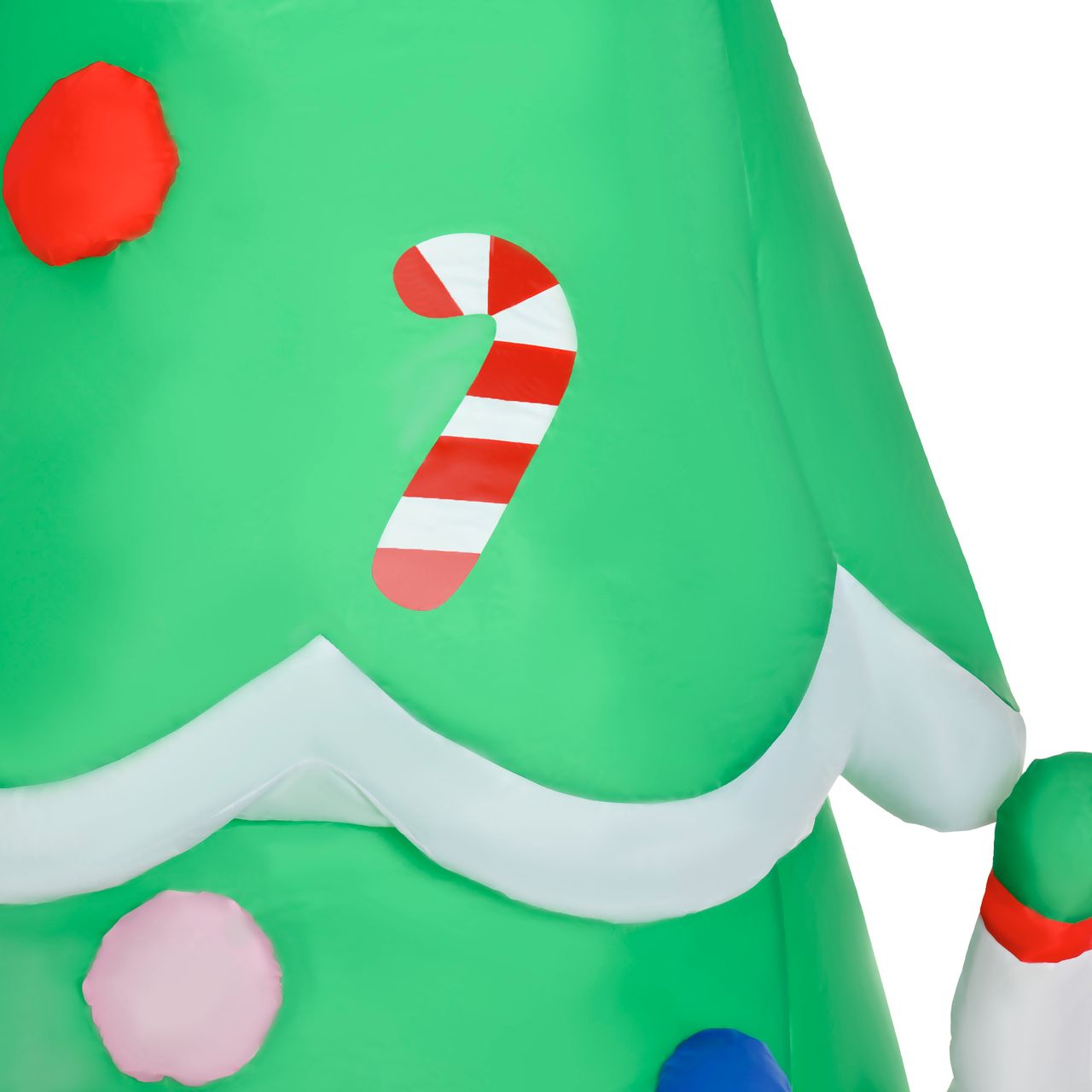 HOMCOM Aufblasbarer Weihnachtsbaum mit Weihnachtsmann Schneemann und Geschenkbox 210 cm Weihnachtsbeleuchtung LED Selbstaufblasend Polyester Grün 144 x 125 x 210 cm