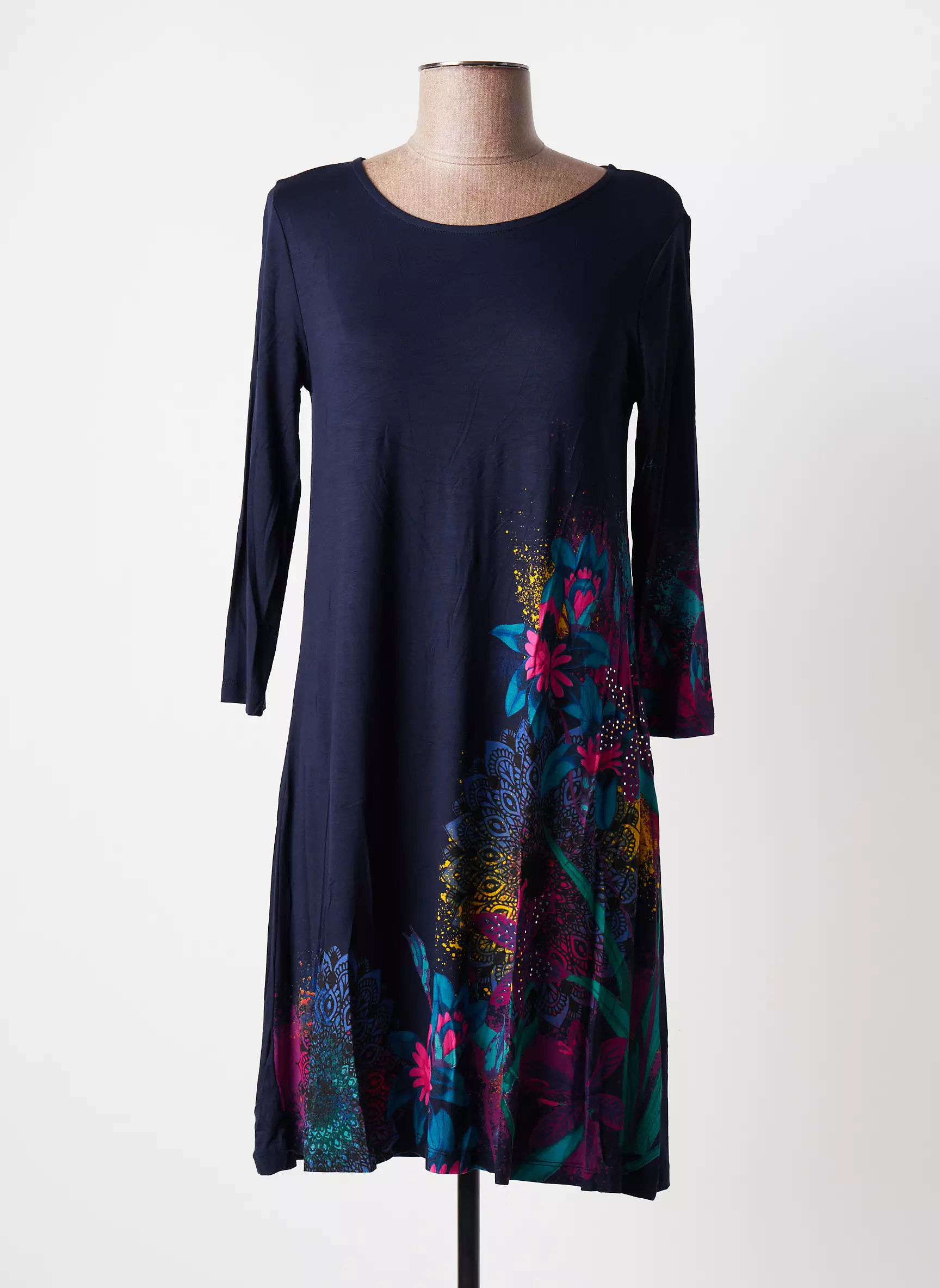 Desigual Robes Mi Longues Femme couleur bleu