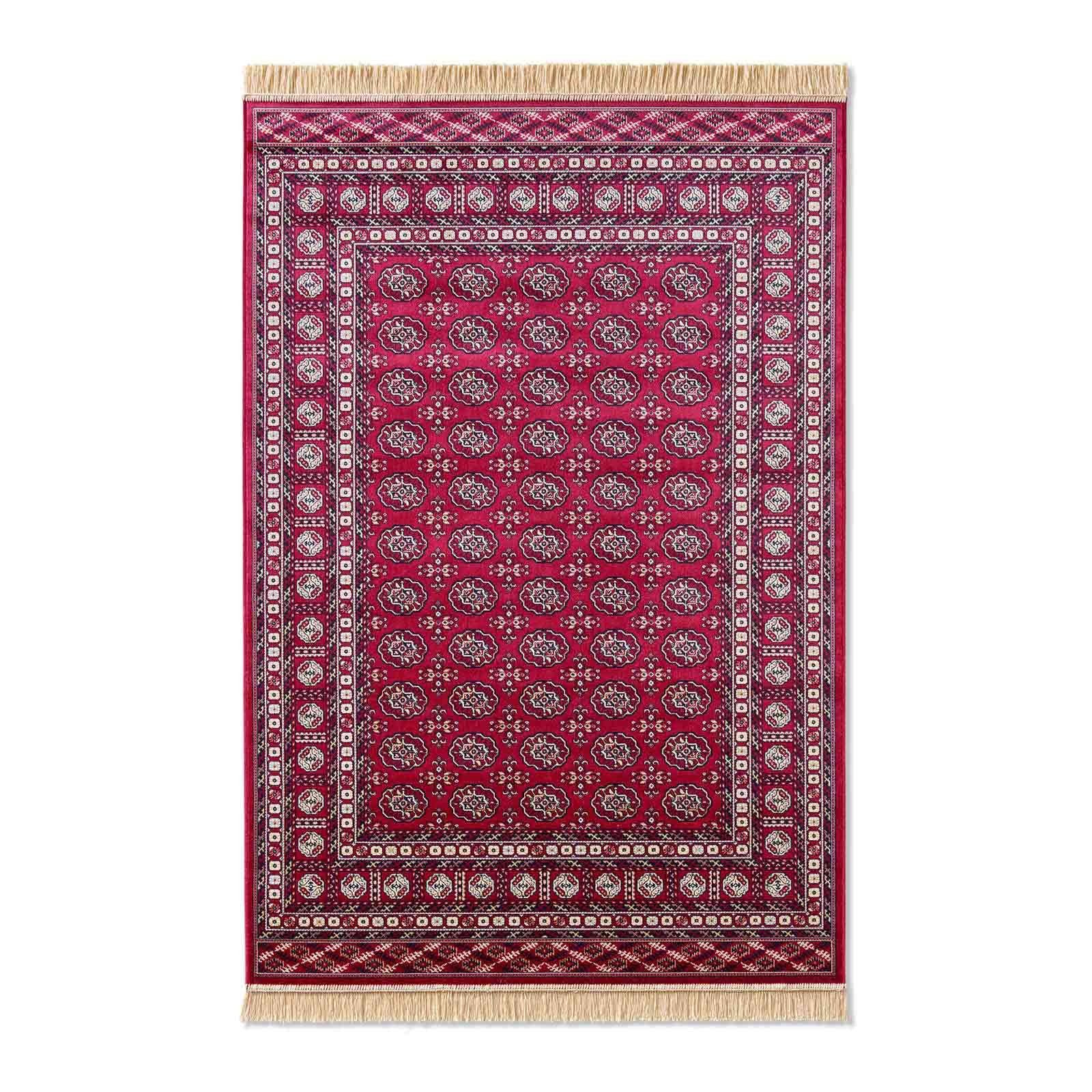 Teppich Palazzo Royal Vintage Bouchara, TaraCarpet, rechteckig, Höhe: 6 mm, Bouchara Seiden Optik rot Wohnzimmer Schlafzimmer Esszimmer 67x105