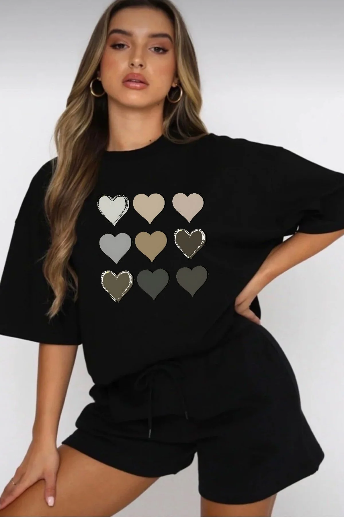 uyguntarz  Shorts-Set mit Herz-Print