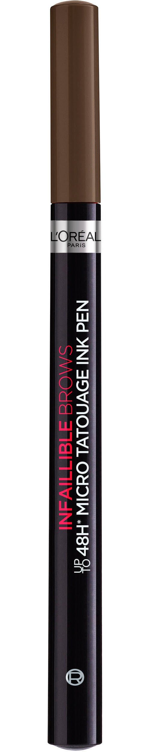 L'ORÉAL PARIS Augenbrauen-Stift Unbelieva Brow Micro Tatouage, mit Dreizack-Spitze, wischfest