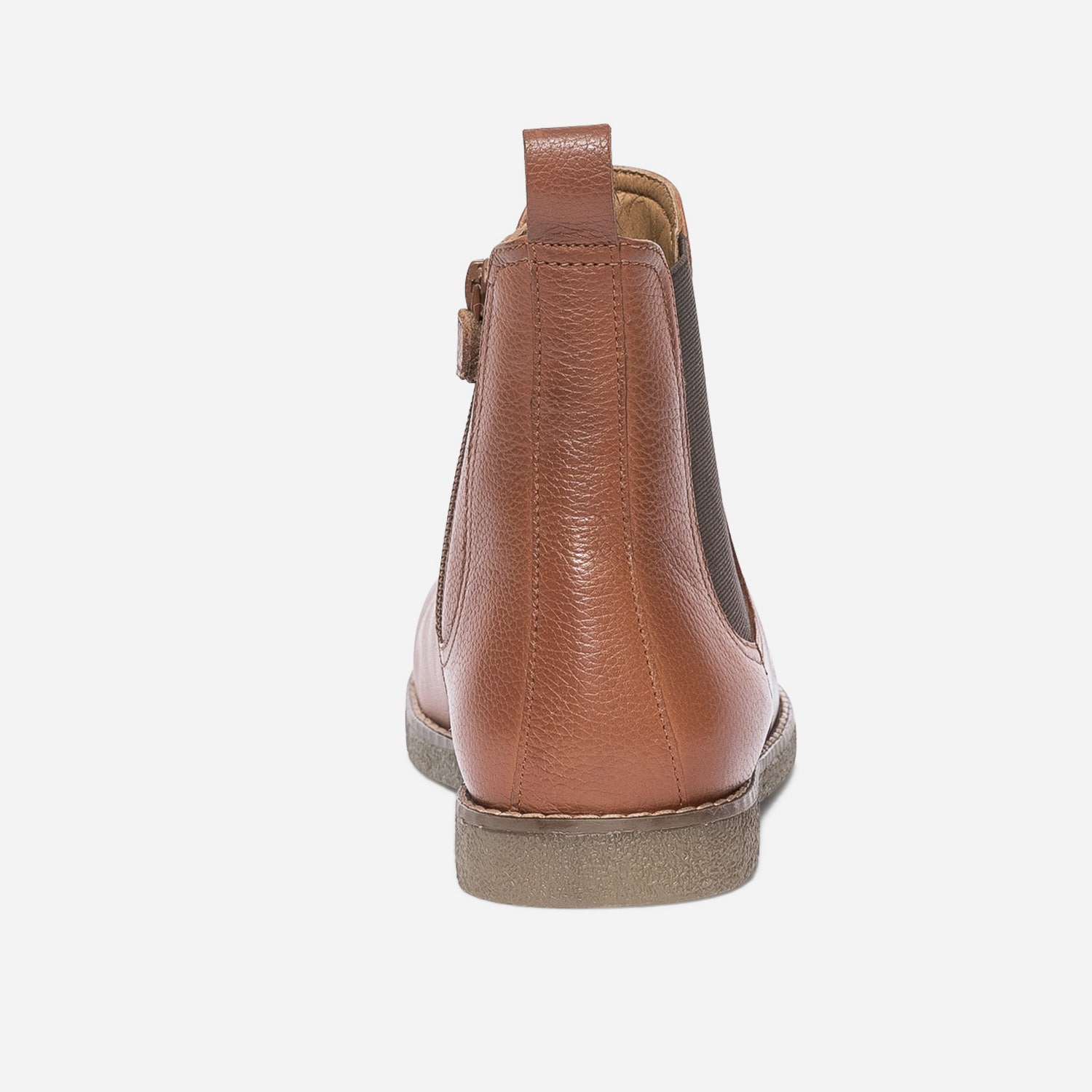 Chelsea boots camel en cuir grainé