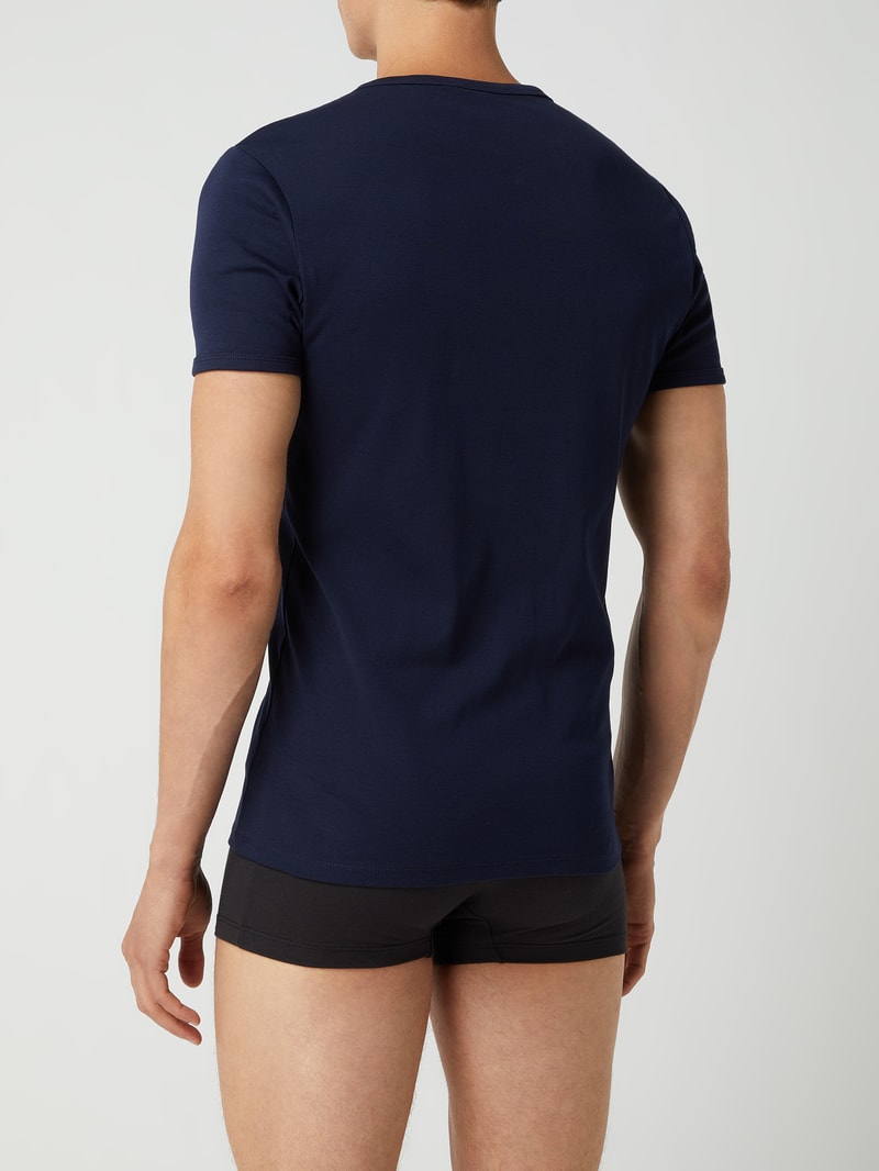 Slim Fit T-Shirt aus Organic Cotton in dunkelblau
