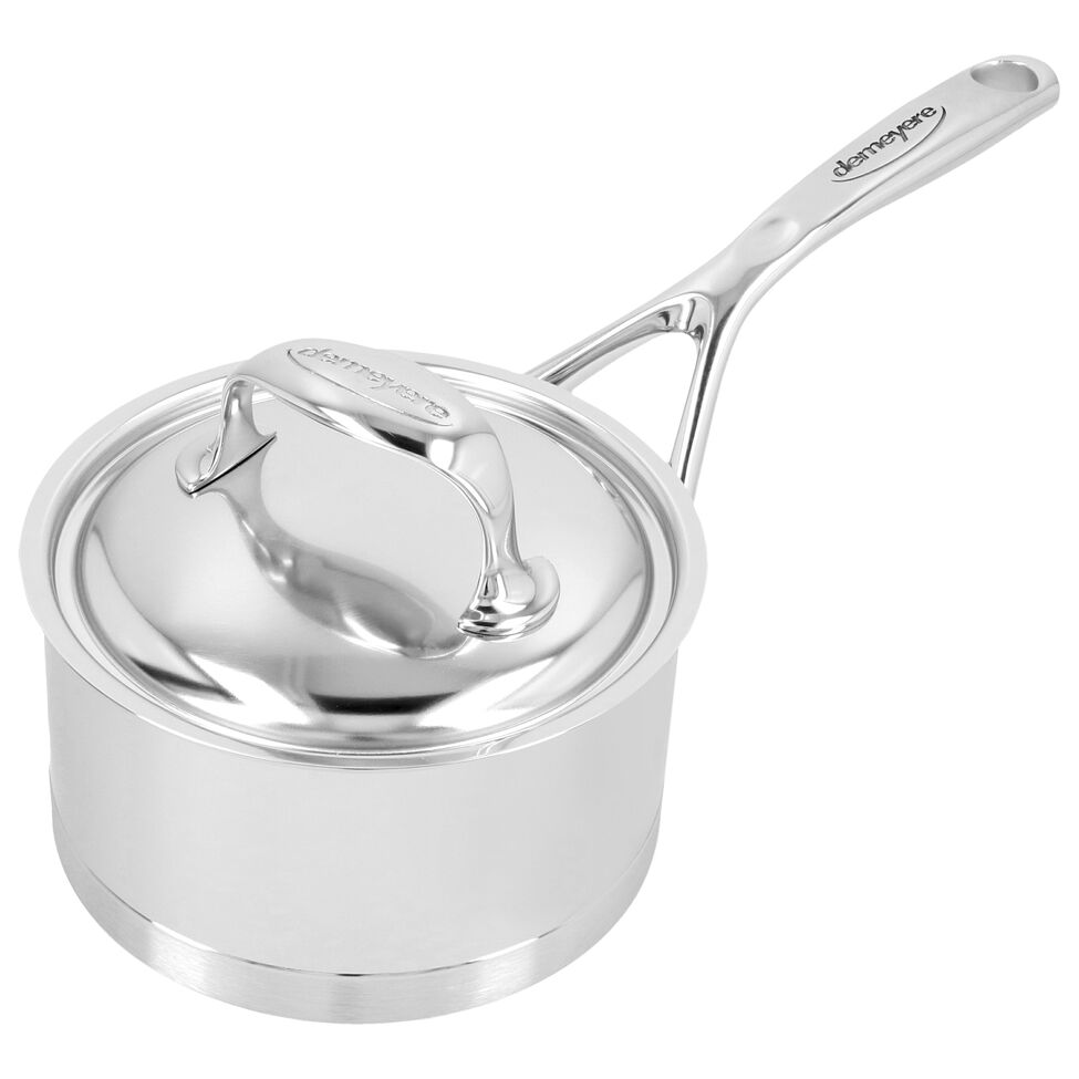 Stieltopf mit Deckel 14 cm, 18/10 Edelstahl, Silber