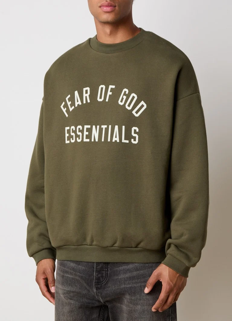 Pulover lejer cu imprimeu logo Fear of God Essentials