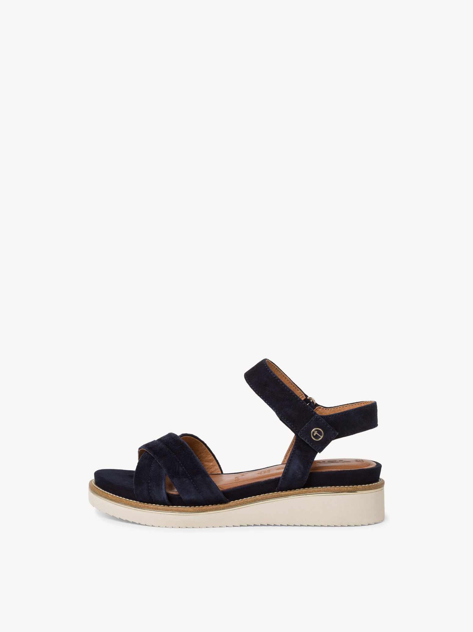 Sandale à talon en cuir - bleu