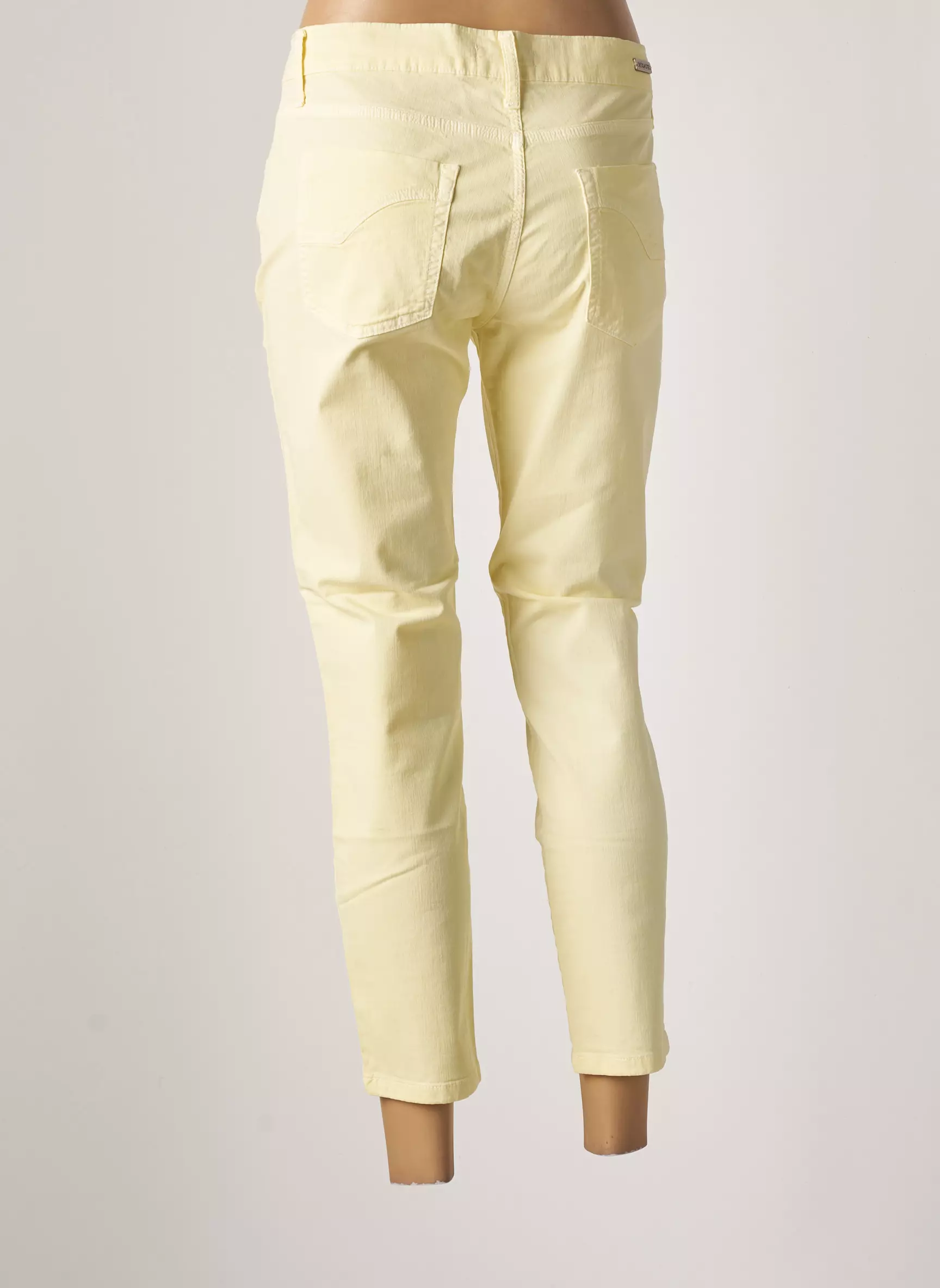 Desgaste Jeans Coupe Slim Femme couleur jaune