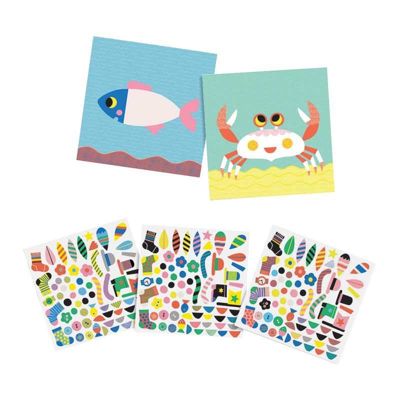 Tableaux Créer avec des stickers Animaux marins Djeco