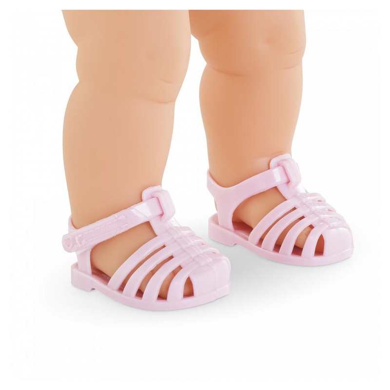 Sandales roses pour poupon 36cm