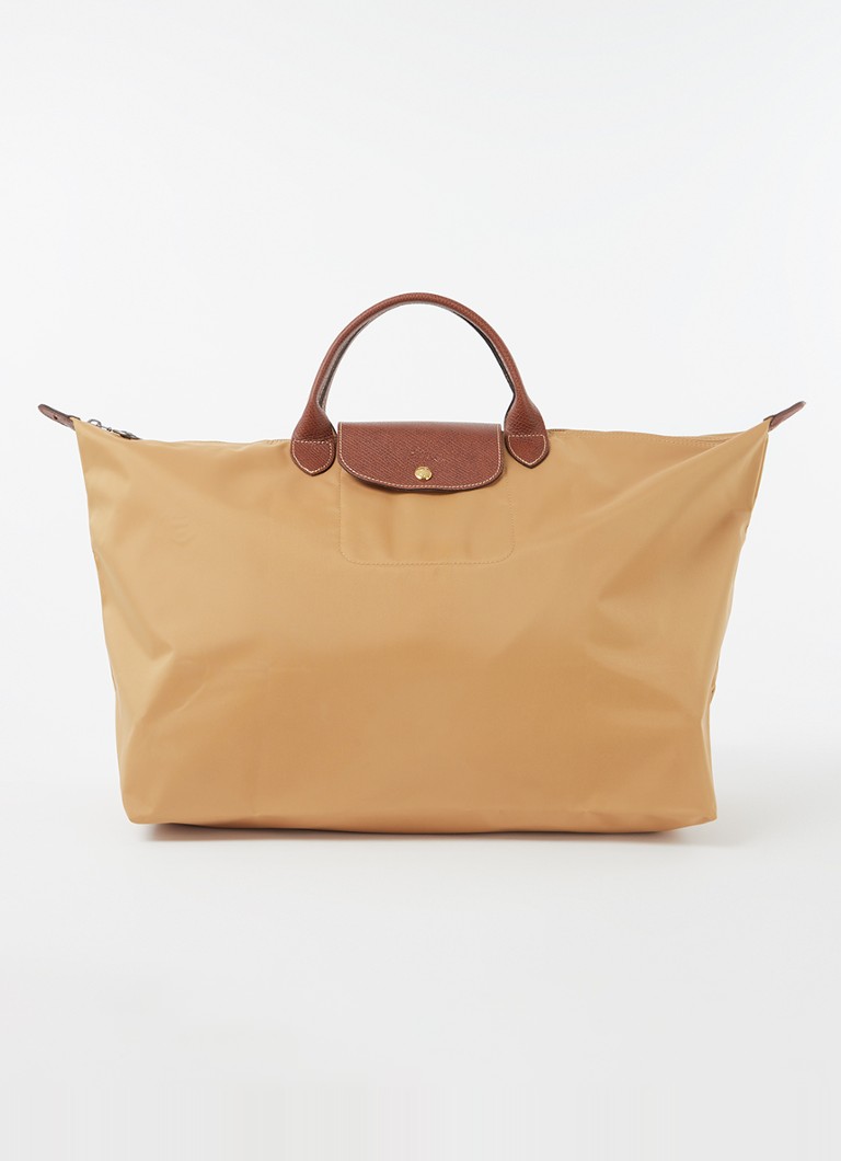 Geantă de voiaj Longchamp Le Pliage Original, mărimea S, cu detalii din piele.