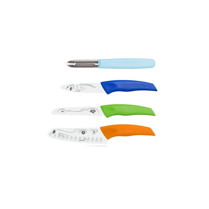 ICEL - Kindermesser-Set 4-tlg., mit Rollverschluss