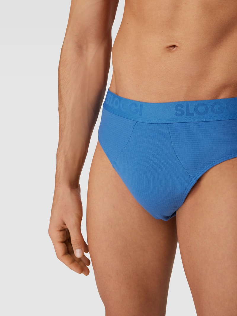 Slip mit Streifenmuster im 2er-Pack in blau