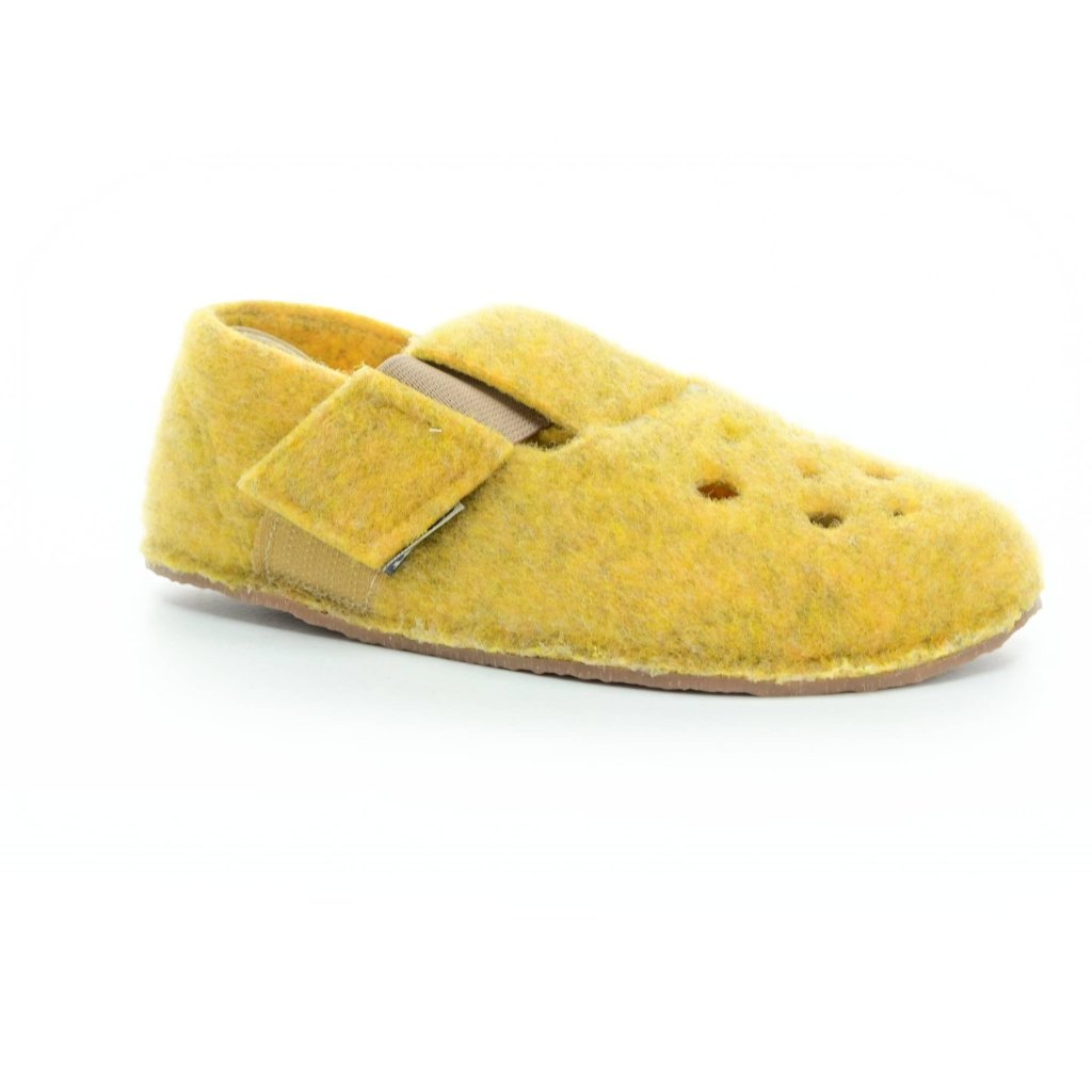 Pegres BF04 Gelb Barfußhauschuhe aus Filz
