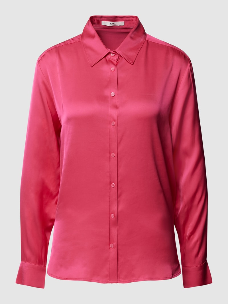 Hemdbluse aus reiner Viskose in pink