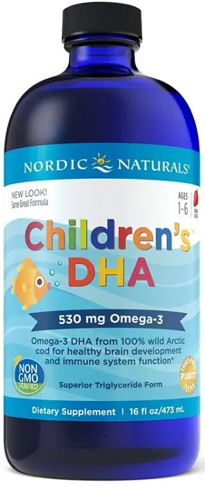 Nordic Naturals Børns DHA 530 mg Jordbær, Omega-3 Flydende til Børn, Jordbærsmag