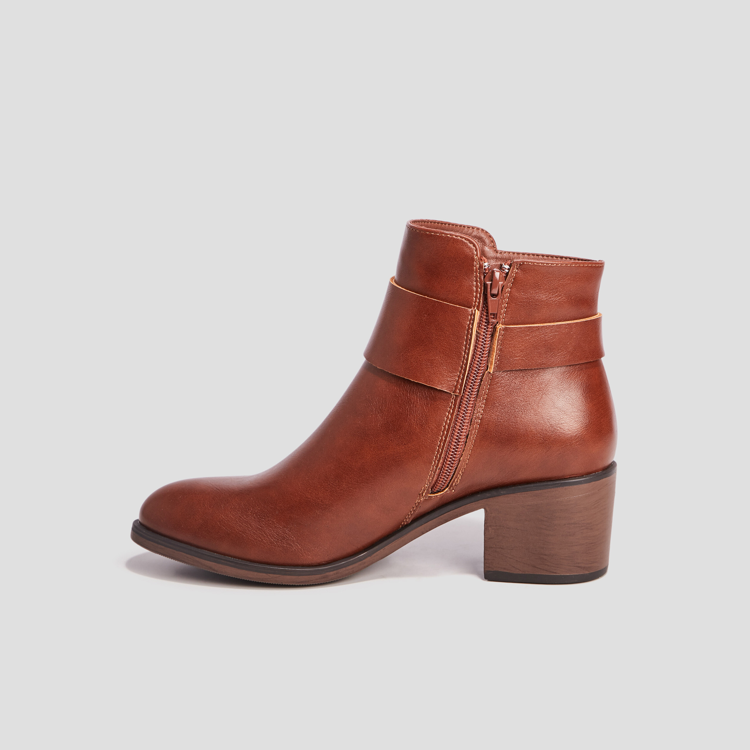 Bottines à talons carrés marron femme | La Halle