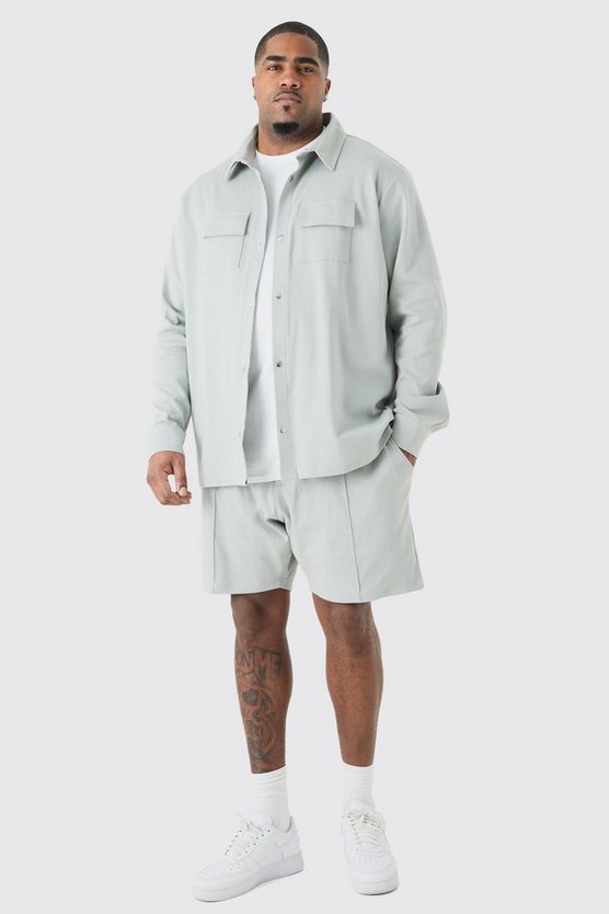 Plus Jersey-Hemd und Shorts