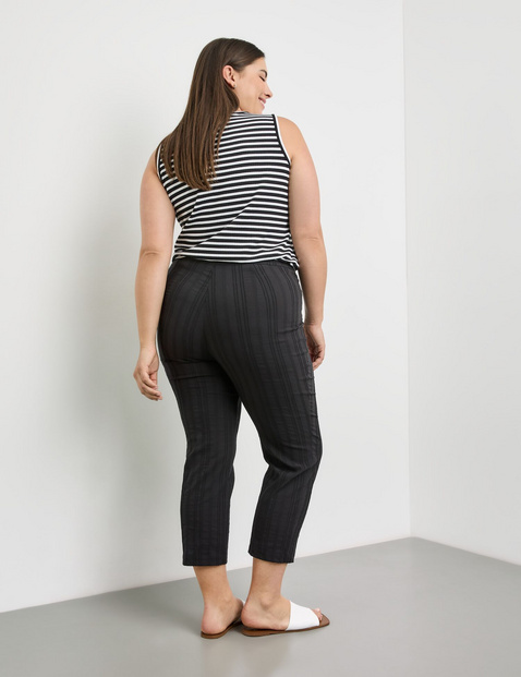 3/4 Stretchhose mit Streifen-Struktur Betty