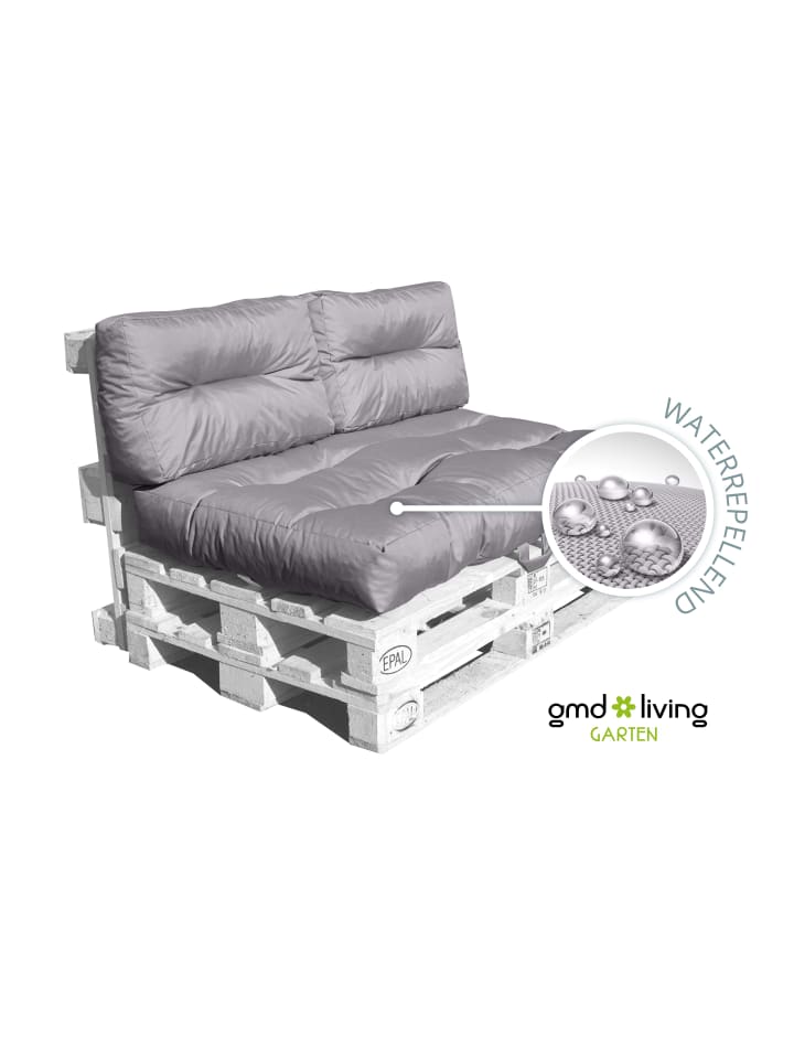 GMD Living Outdoor Palettenkissen Set MONSUN, wasserfest, Farbe Grau günstig kaufen 120 x 80 cm