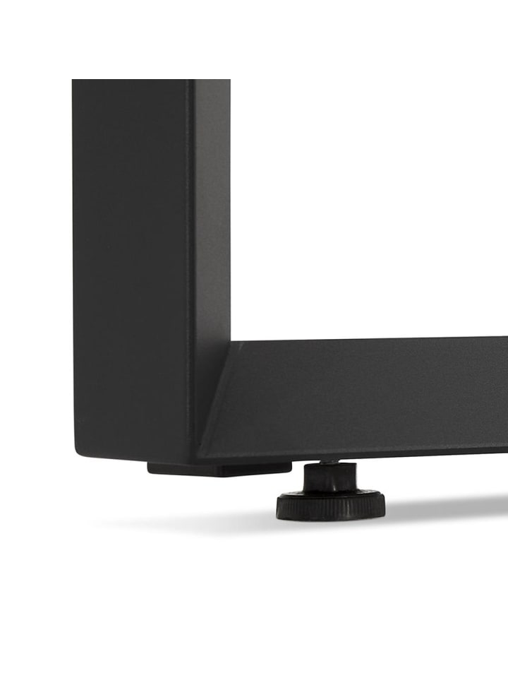 KADIMA DESIGN Schreibtisch 140x140 cm robust Büro Computertisch geräumig in Braun-Schwarz günstig kaufen