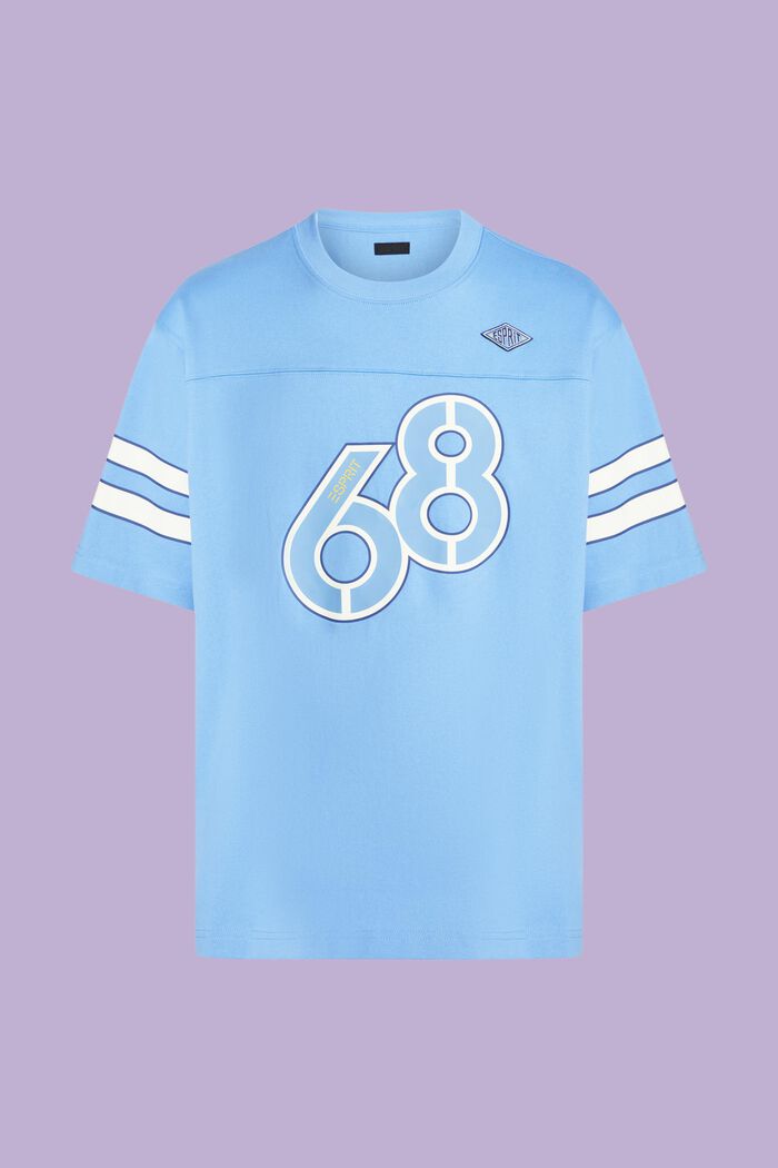 T-Shirt mit grafischem Print und Streifen am Ärmel