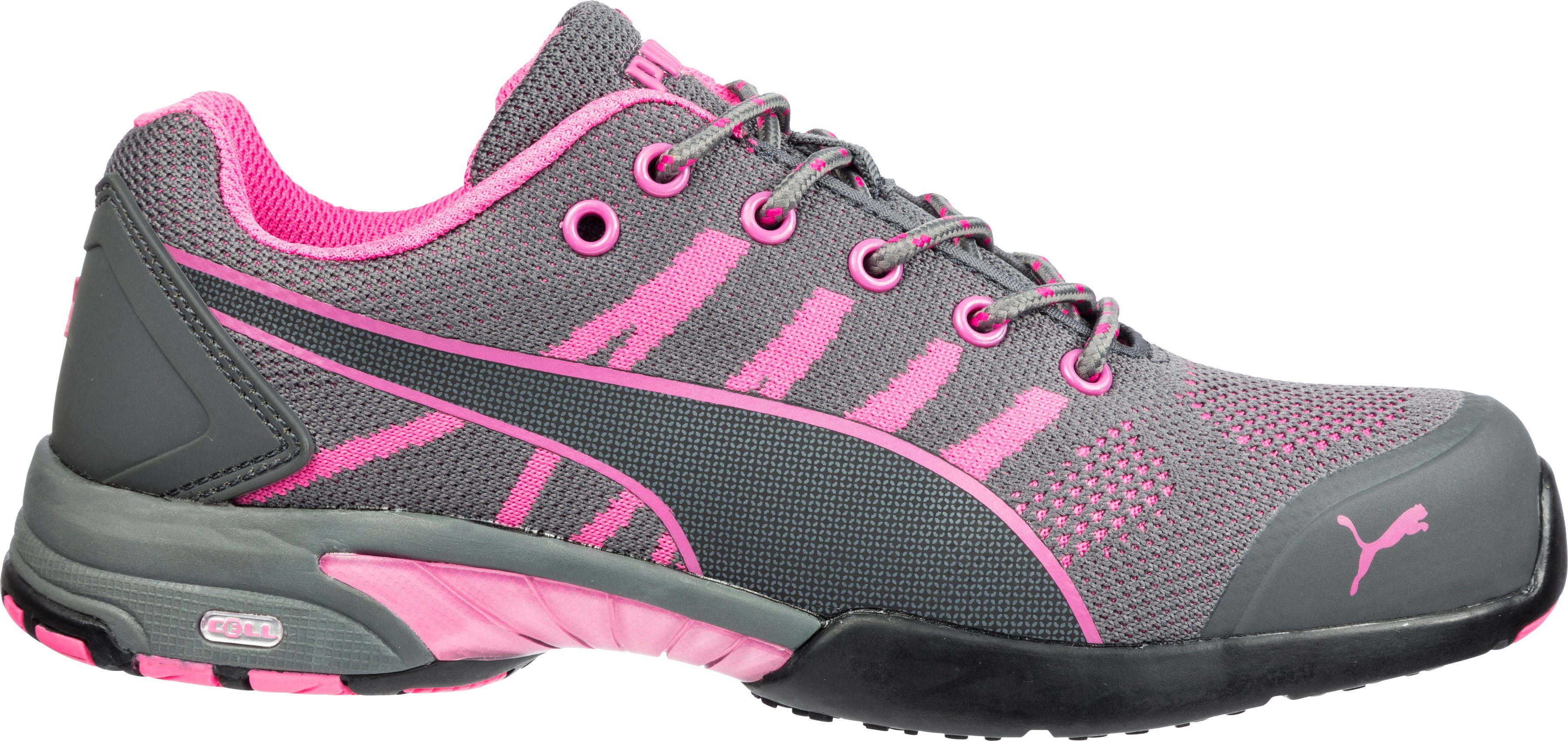 PUMA Safety Celerity Knit Pink Sicherheitsschuh Damen S1 Arbeitsschuh, dämpfendes IQ.CELL Fußbett, BreathActive Futter