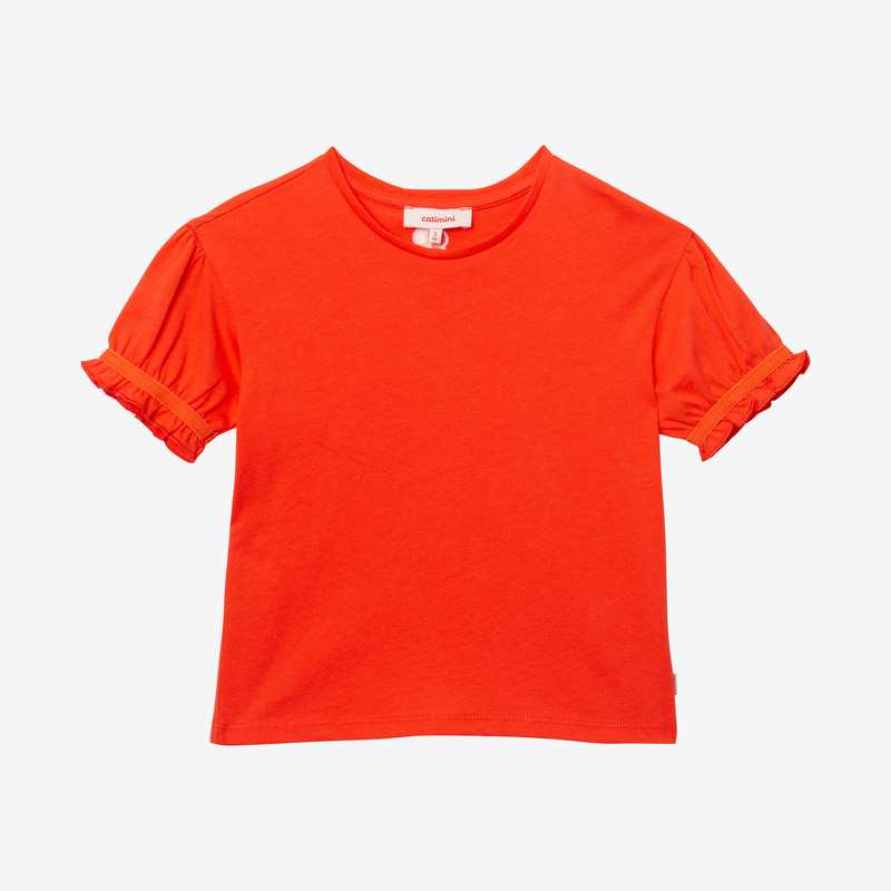 T-shirt fille manches ballon orange Catimini