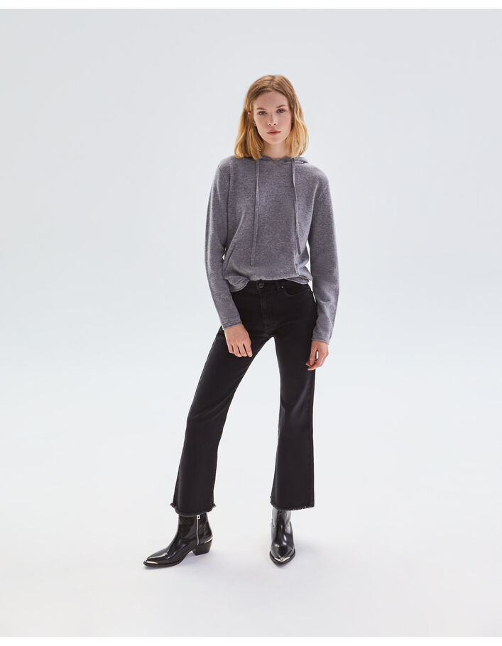 Pull gris à capuche 100% cachemire Femme