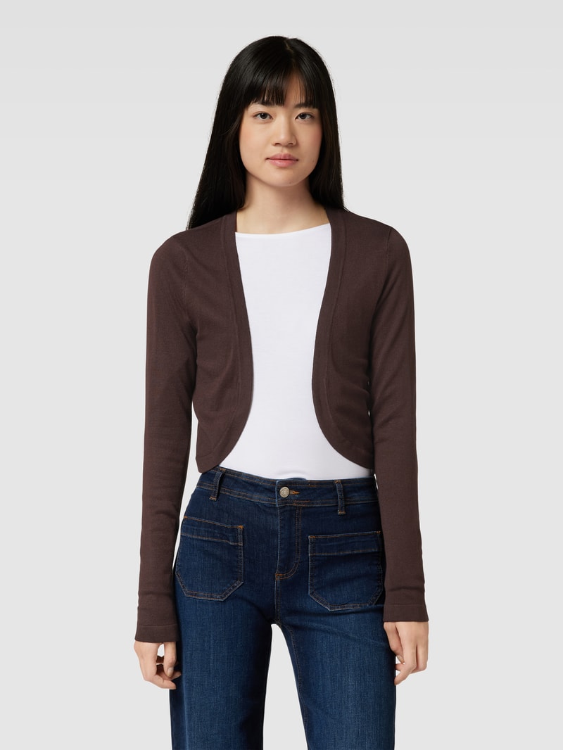 Bolero in unifarbenem Design Modell 'ASTRID' in mittelbraun