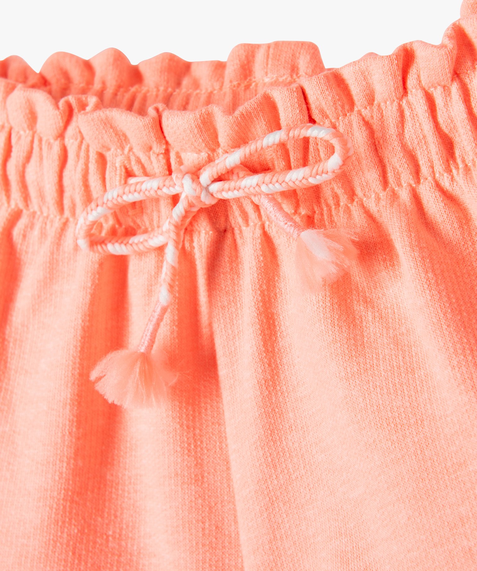 Short bébé fille avec taille élastique froncée rose | GEMO