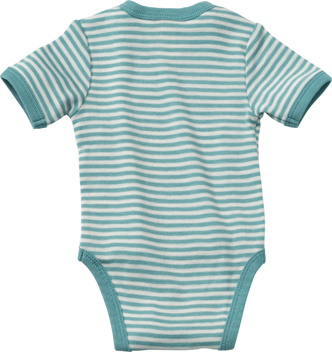 Wickelbody aus Bio-Wolle und Seide, blau & weiß, Gr. 62/68, 1 St