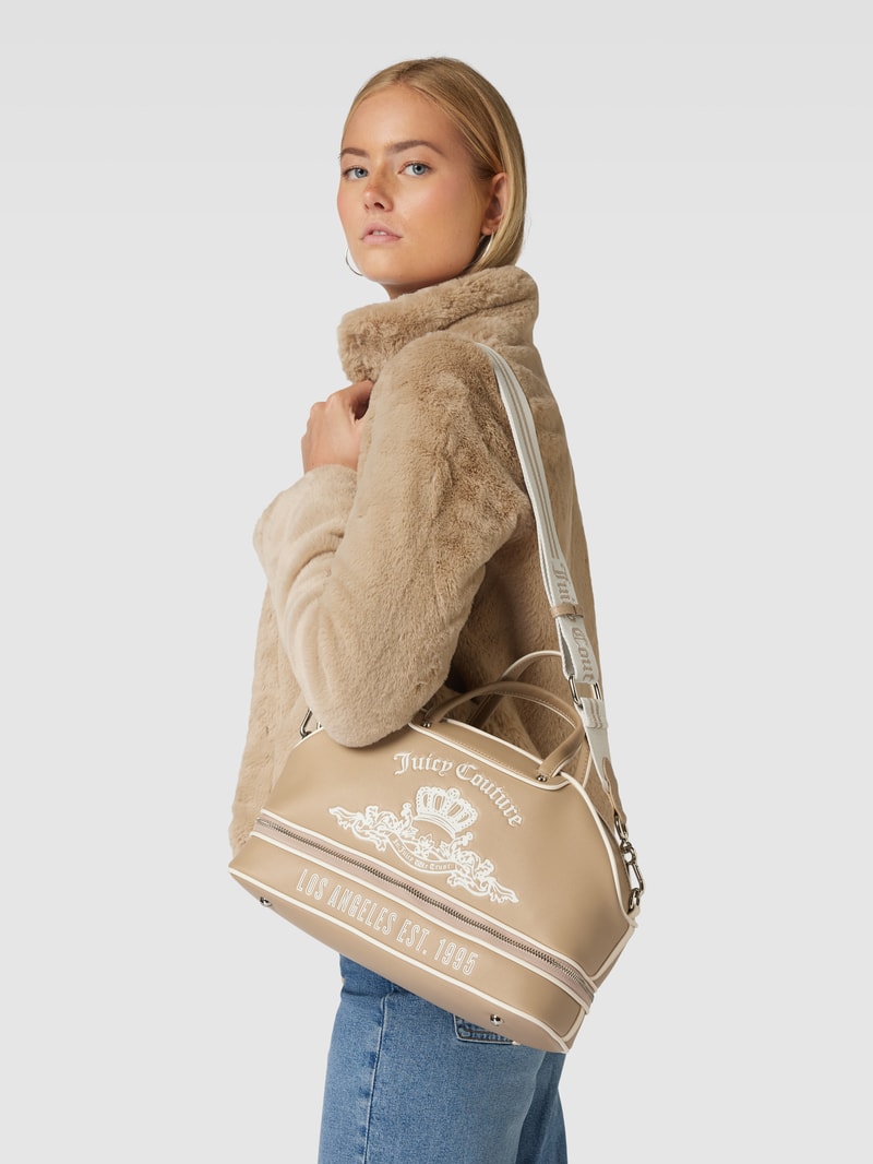 Bowling Bag mit Label-Detail Modell 'HEATHER' in sand