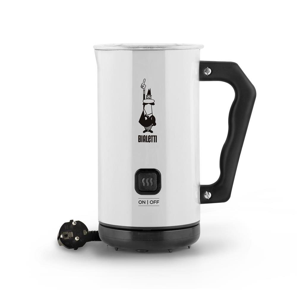 BIALETTI Milchaufschäumer Milk Frother MKF02 weiß, Milch erhitzen, Aluminium, Edelstahl, Antihaftbeschichtung, Handlich