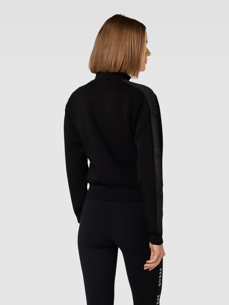 Sweatjacke mit Label-Applikation Modell 'NEW ALLIE' in schwarz