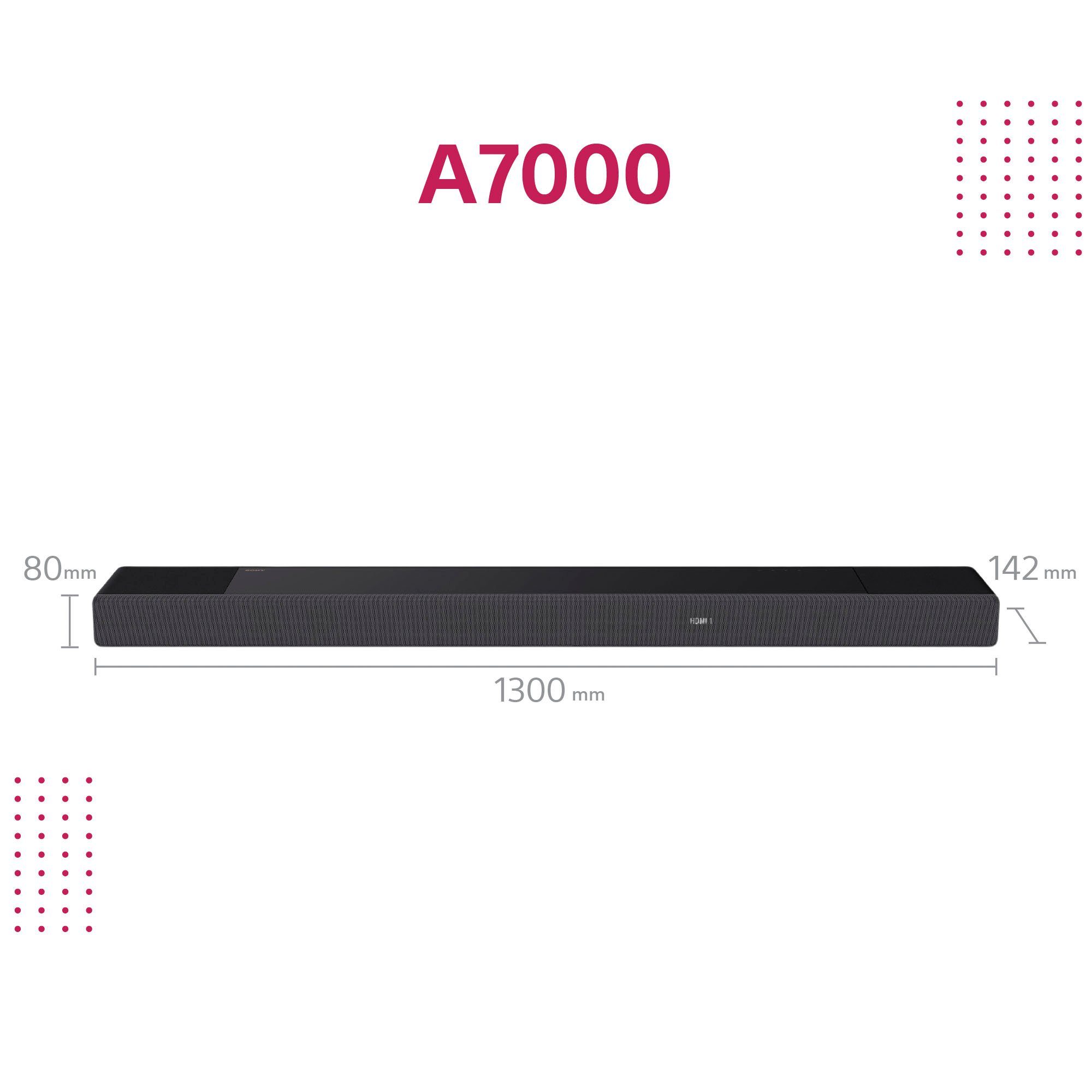 Sony HT-A7000 Premium Soundbar + Rear-Speaker SARS3S 7.1.2 Soundbar (Dolby Atmos, High Res Audio)