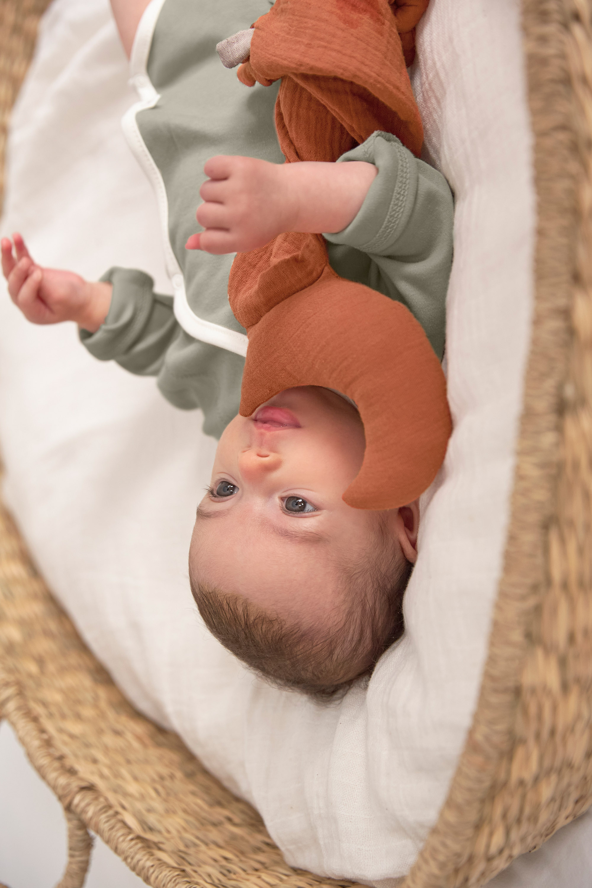 Baby Wickelbody (2er Set) kurzarm - Bio Baumwolle, Rosa Oliv