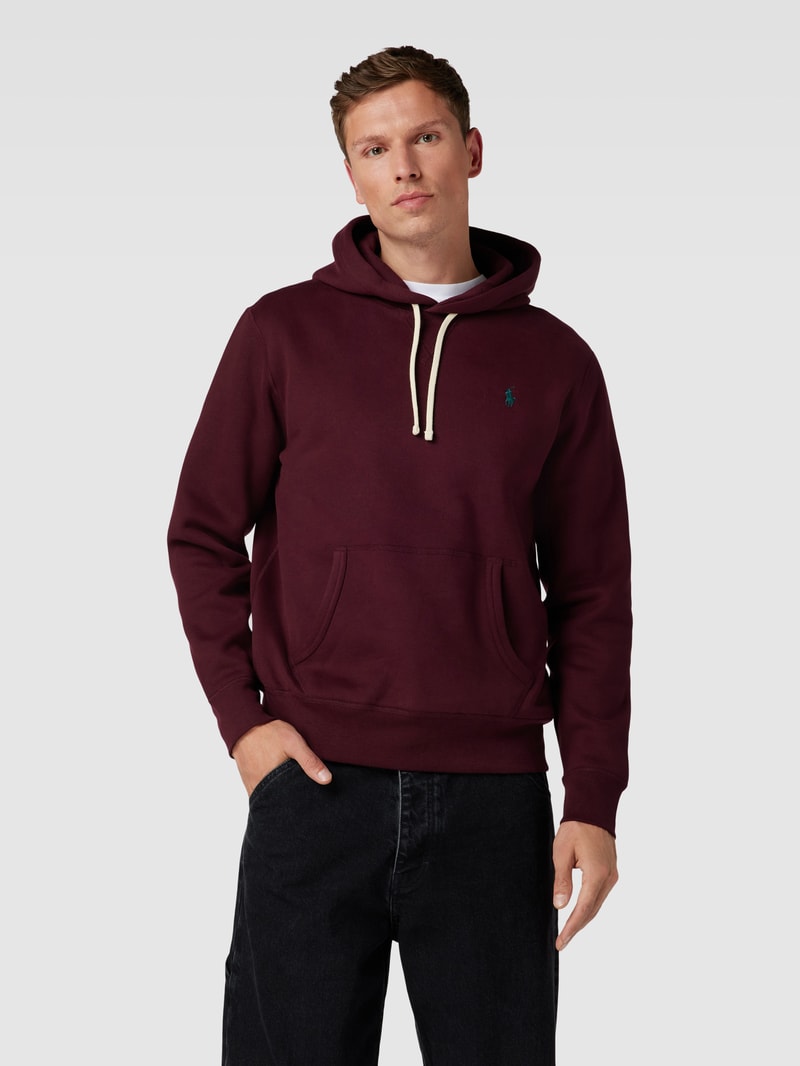 Hoodie mit Label-Stitching in bordeaux rot
