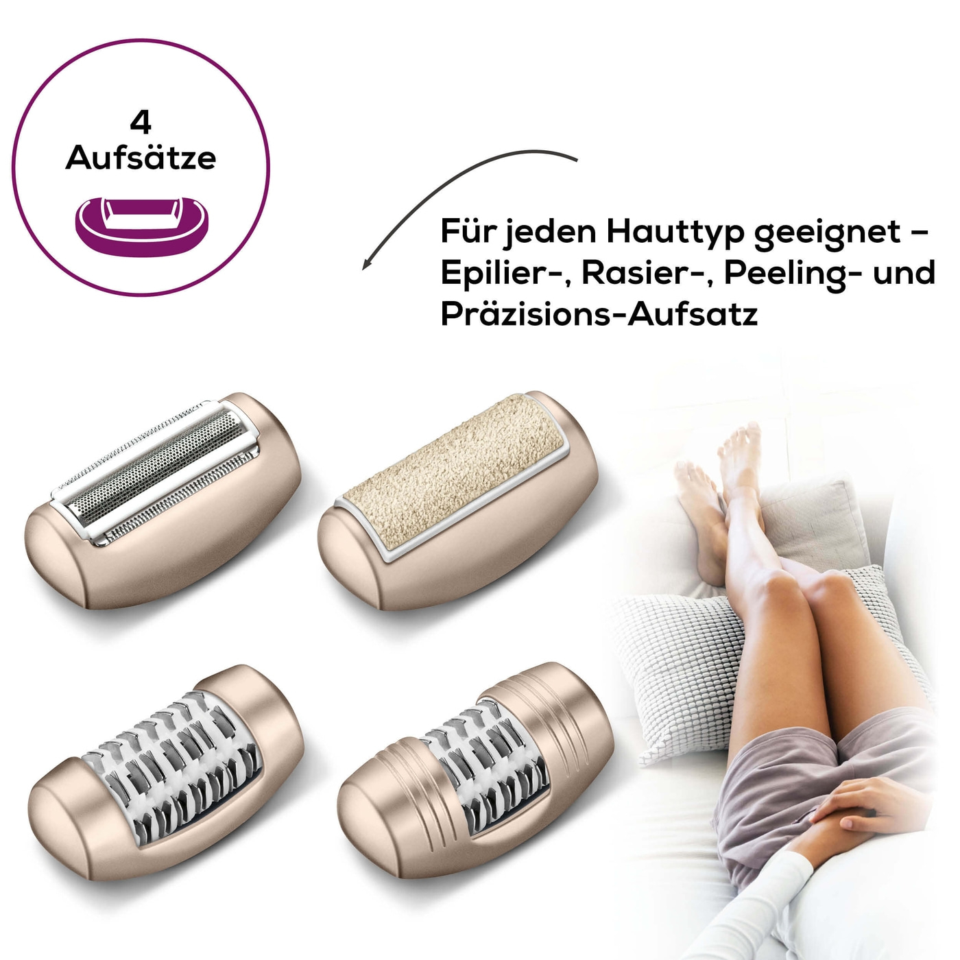 Beurer Epilierer - HL 70-Epilation, Rasur und Peeling vereint in einem Gerät