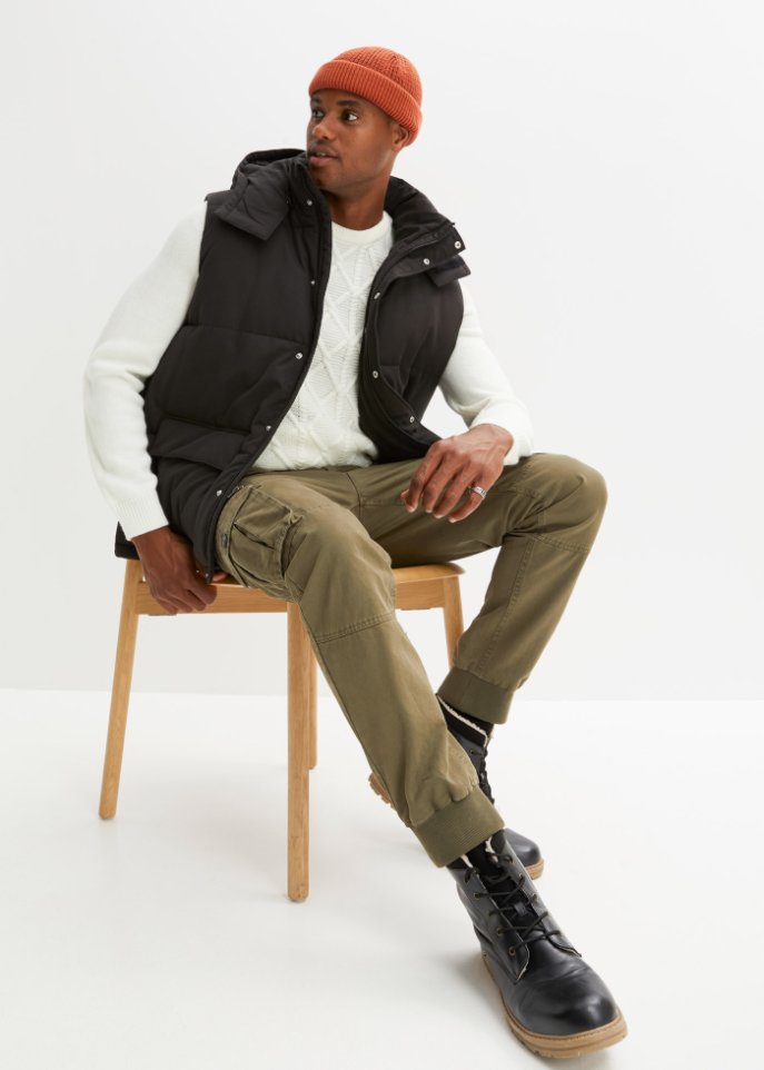 Steppweste mit abnehmbarer Kapuze aus recyceltem Polyester