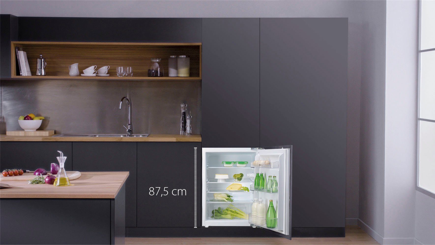 BAUKNECHT Einbaukühlschrank KSI 12VF2, 122 cm hoch, 55,7 cm breit