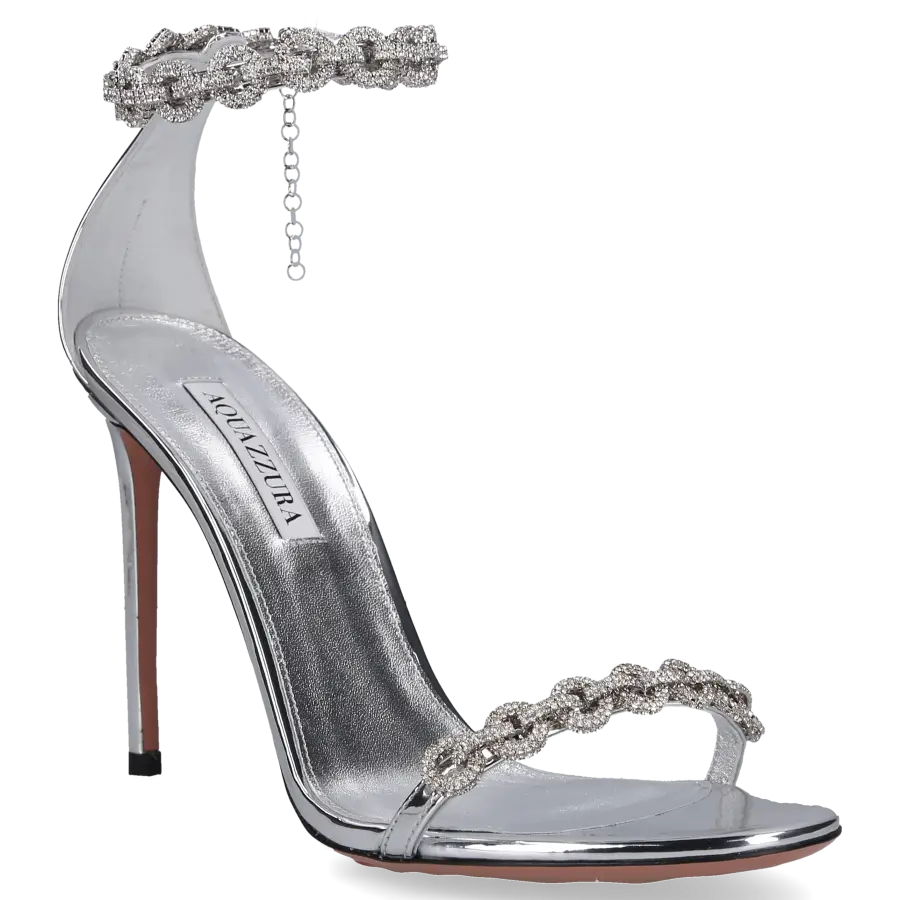 Aquazzura - Sandalen LOVE LINK 105 Kalbsleder - silber