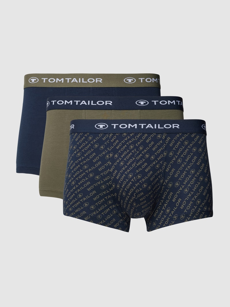 Pants mit elastischem Label-Bund Modell 'BUFFER' im 3er-Pack in olivgrün