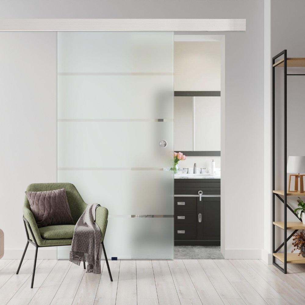 Home Deluxe Glasschiebetür SIRENA – 205 x 90 cm Milchglas